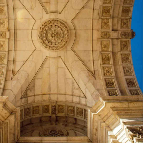 Rua Augusta Arch - artwork close up.